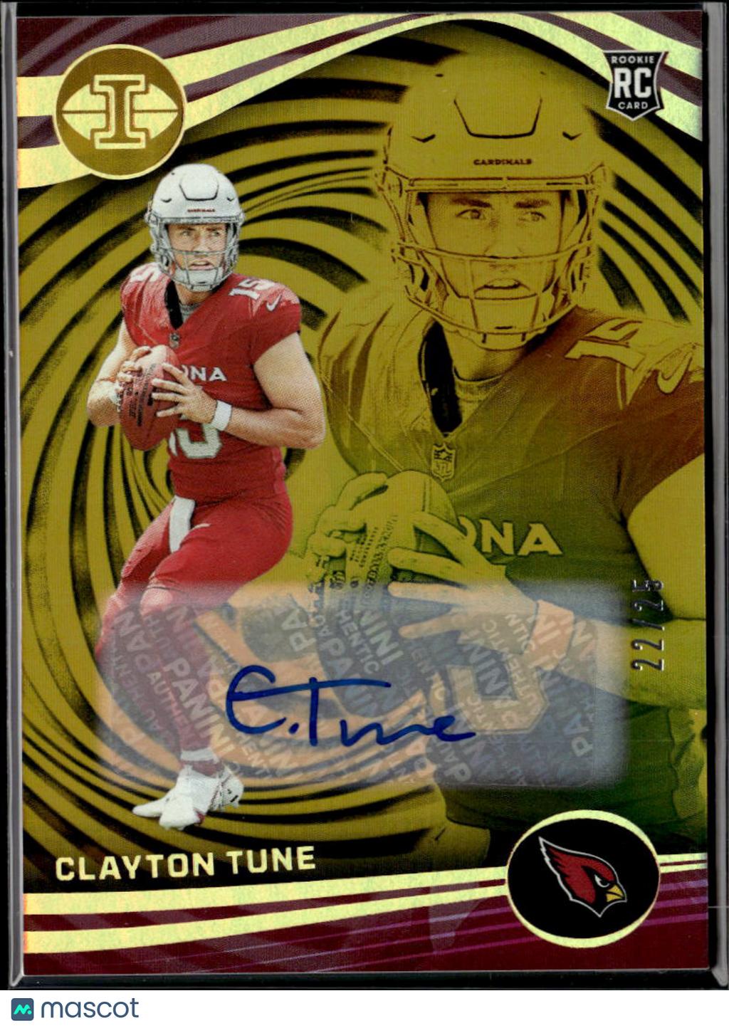 Clayton Tune 2024 Illusions GOLD RC Auto Autograph 22/25 Arizona Cardinals