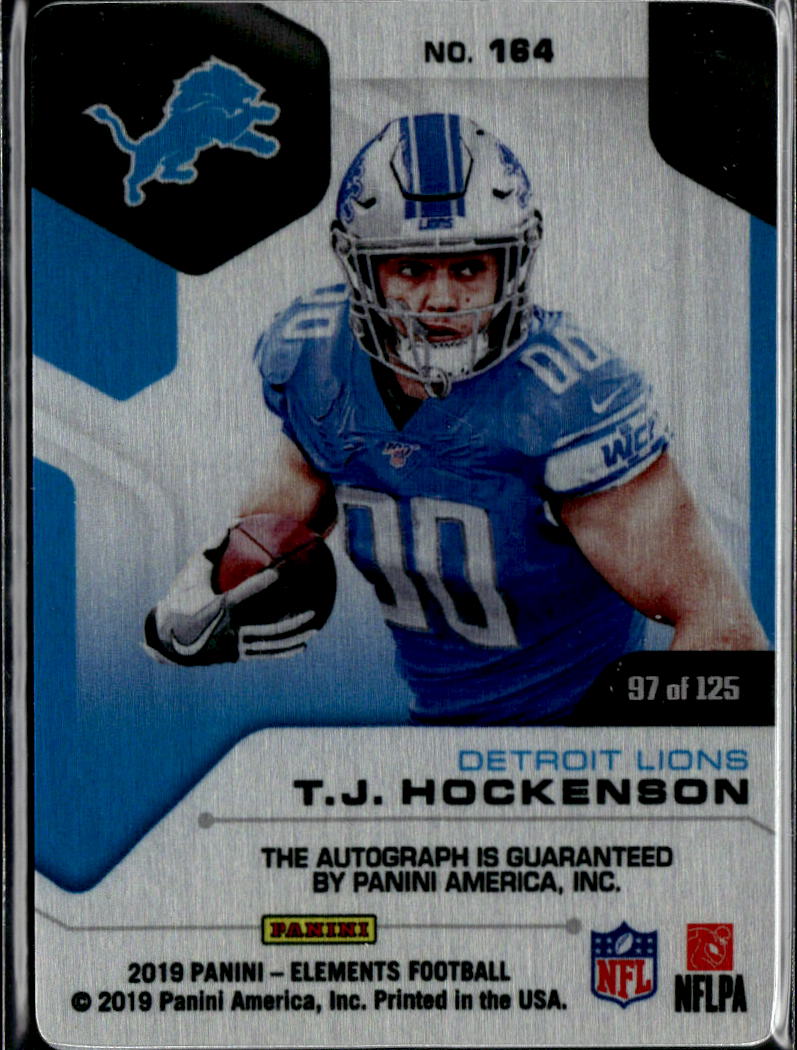 T.J. Hockenson 2019  Elements Auto Autograph RC 97/125 Detroit Lions