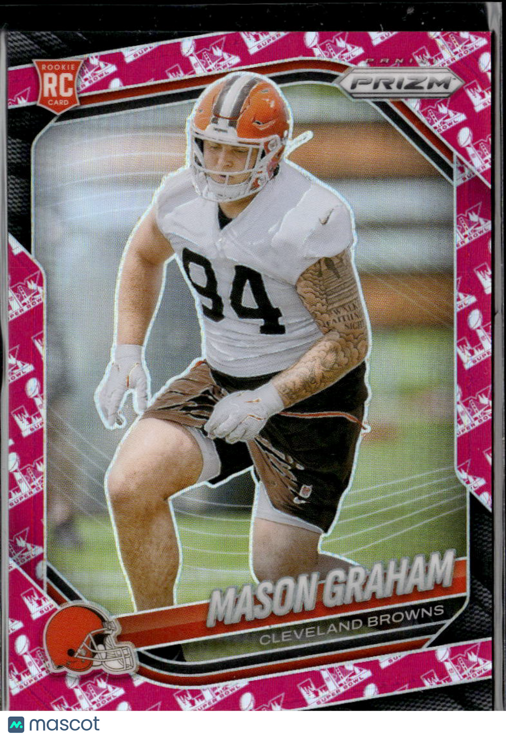 Mason Graham 2025 Prizm Pink Super Bowl Prizm Rookie RC 26/60 Cleveland Browns