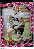 Mason Graham 2025 Prizm Pink Super Bowl Prizm Rookie RC 26/60 Cleveland Browns