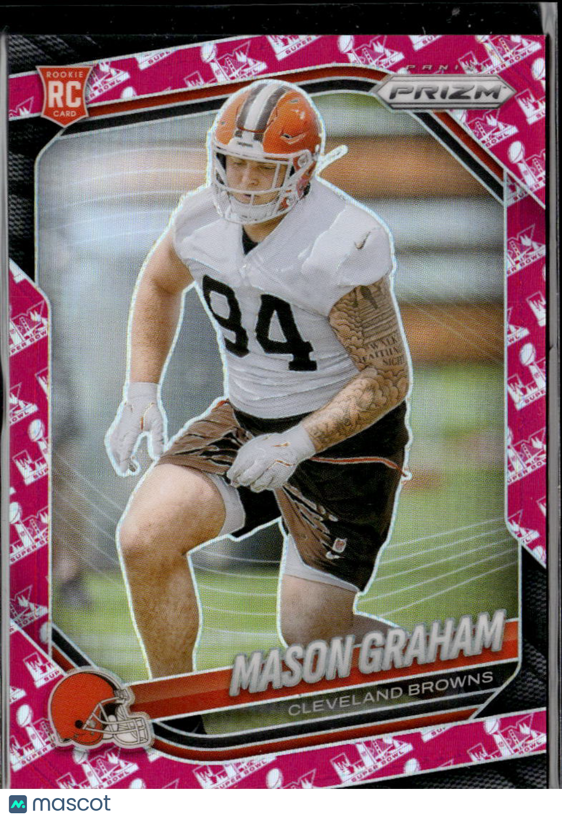 Mason Graham 2025 Prizm Pink Super Bowl Prizm Rookie RC 26/60 Cleveland Browns