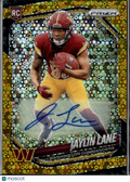 Jaylin Lane 2025 Prizm Auto Autograph GOLD Dicso Prizm RC 2/10 Commanders