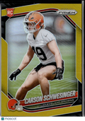 Carson Schwesinger 2025 Prizm GOLD Prizm Rookie RC 5/10 Cleveland Browns