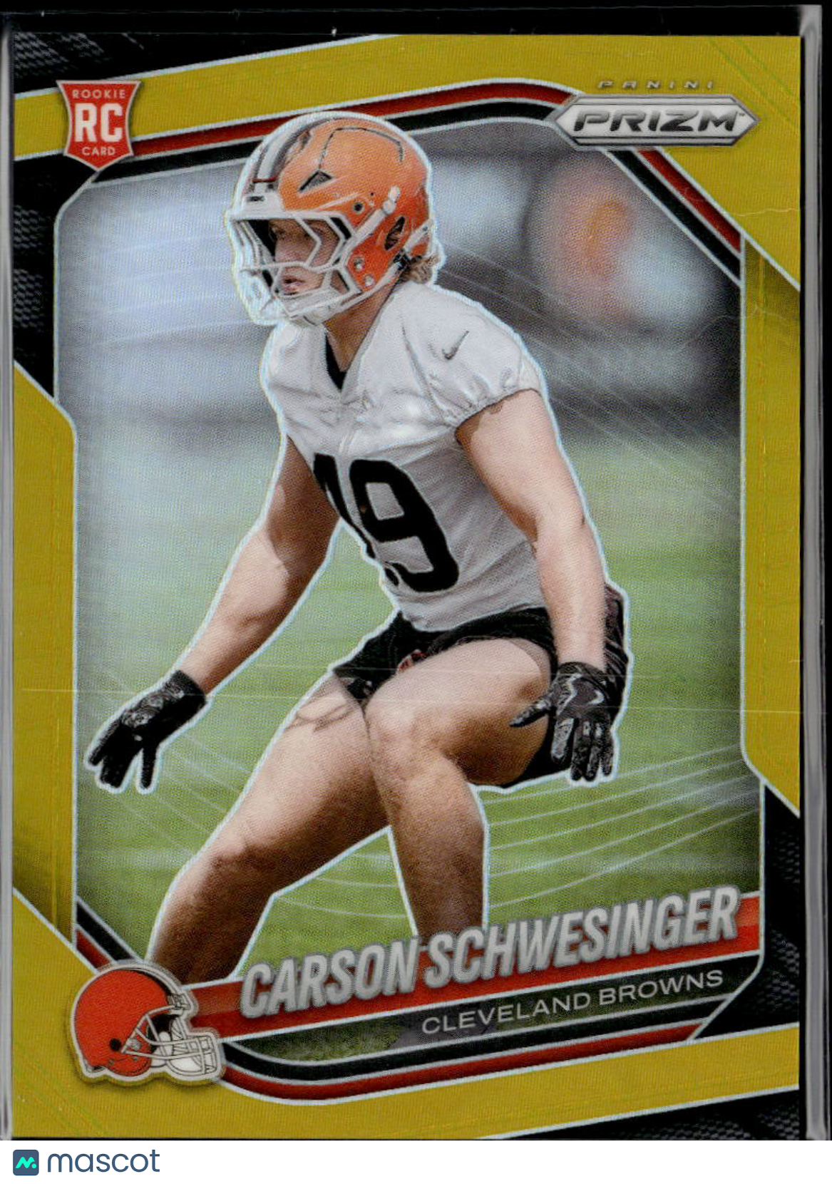 Carson Schwesinger 2025 Prizm GOLD Prizm Rookie RC 5/10 Cleveland Browns