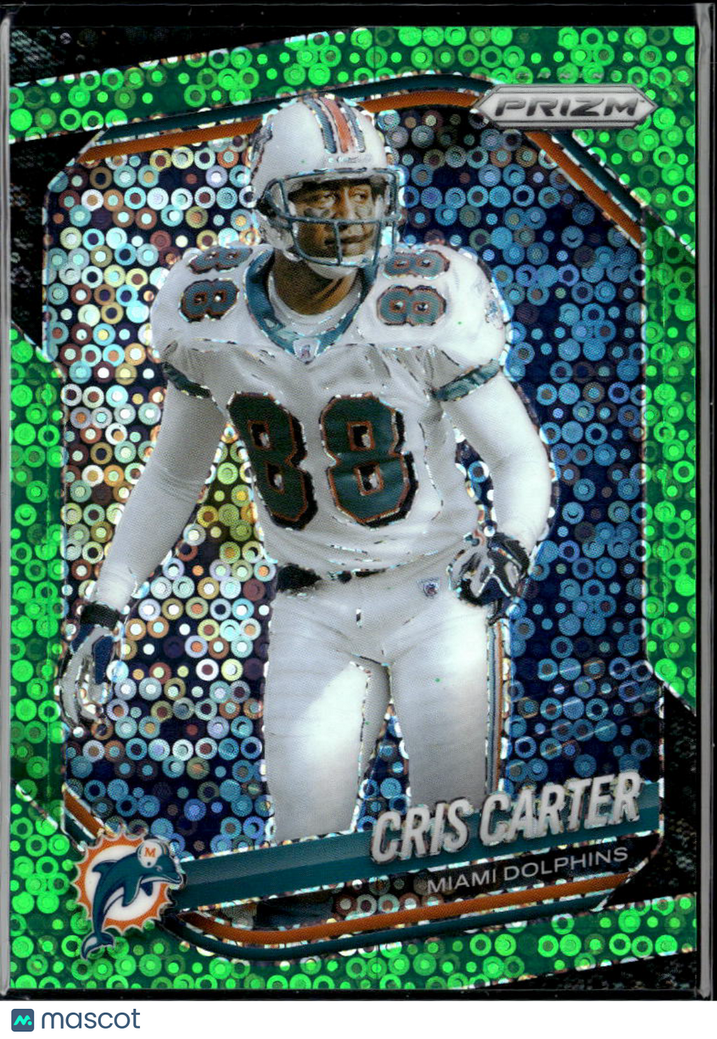 Cris Carter 2025 Prizm Green Disco Prizm 8/10 Miami Dolphins