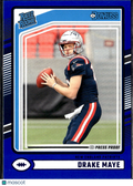 Drake Maye 2024 Donruss Rated Rookie Blue Press Proof RC New England Patriots
