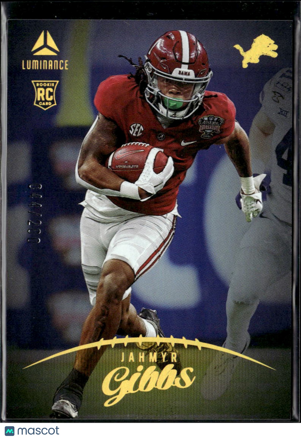Jahmyr Gibbs 2023 Luminance GOLD Rookie RC 44/200 Detroit Lions