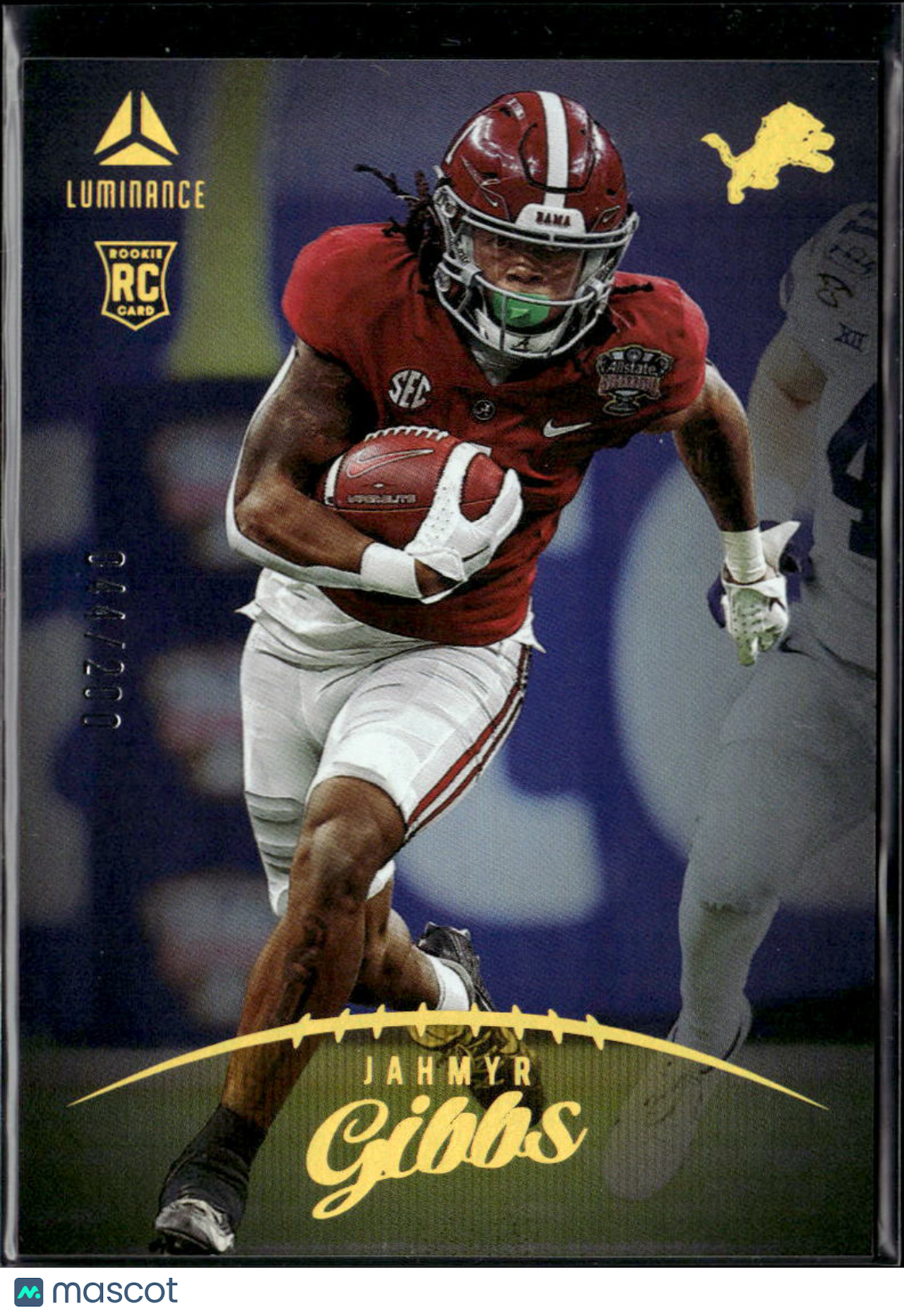 Jahmyr Gibbs 2023 Luminance GOLD Rookie RC 44/200 Detroit Lions
