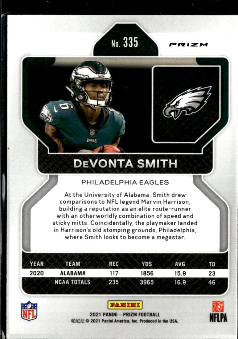 DeVonta Smith 2021 Prizm Silver Prizm Rookie RC Philadelphia Eagles