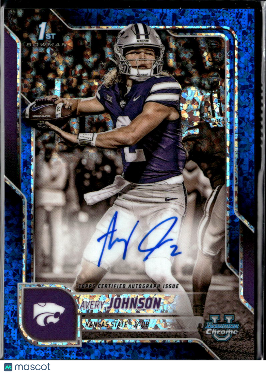 Avery Johnson 2025 Bowman Chrome 1st Auto Autograph RC 19/150 Kansas State