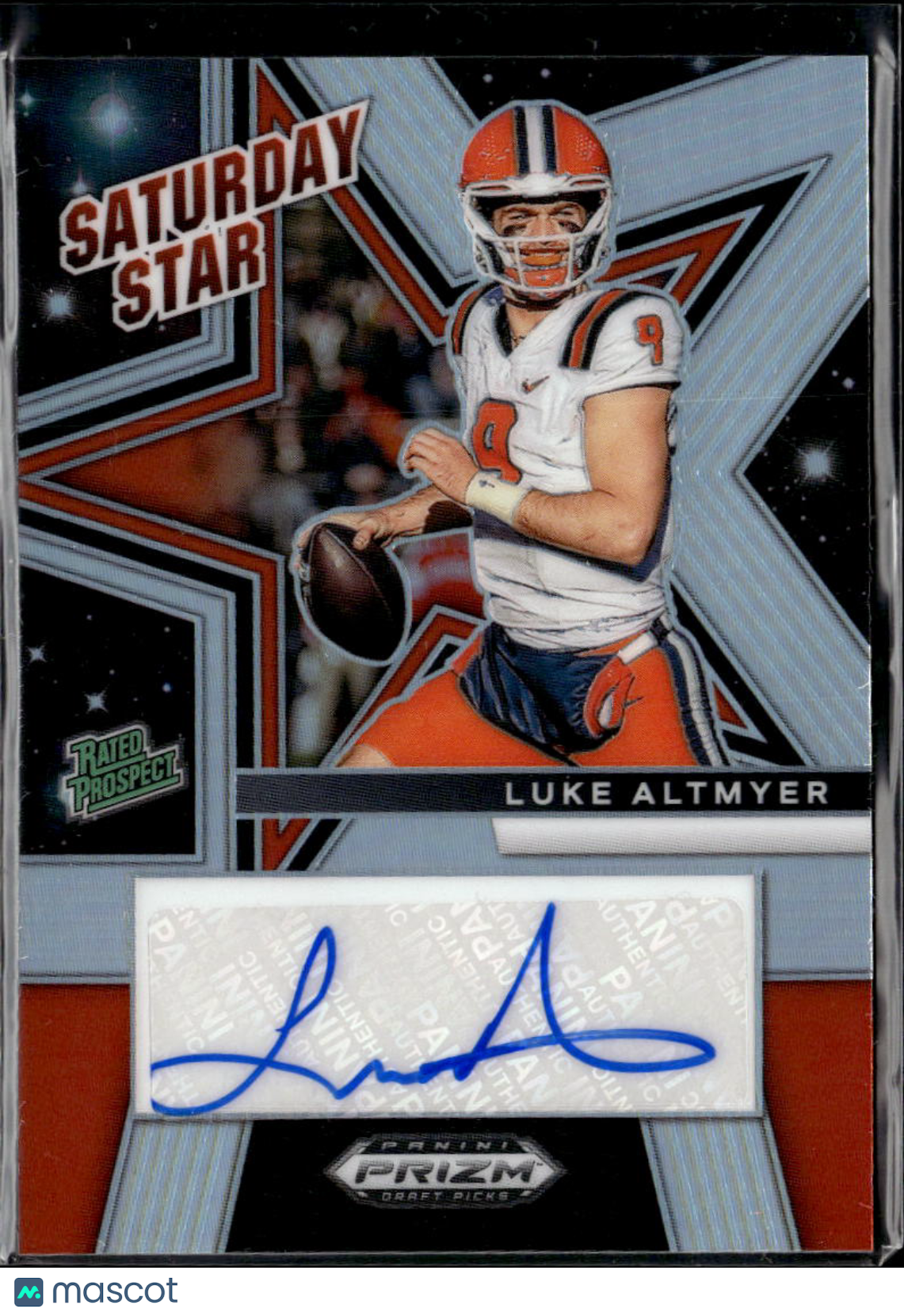 Luke Altmyer 2025 Prizm Draft Auto Autograph Silver RC Rookie Illinois