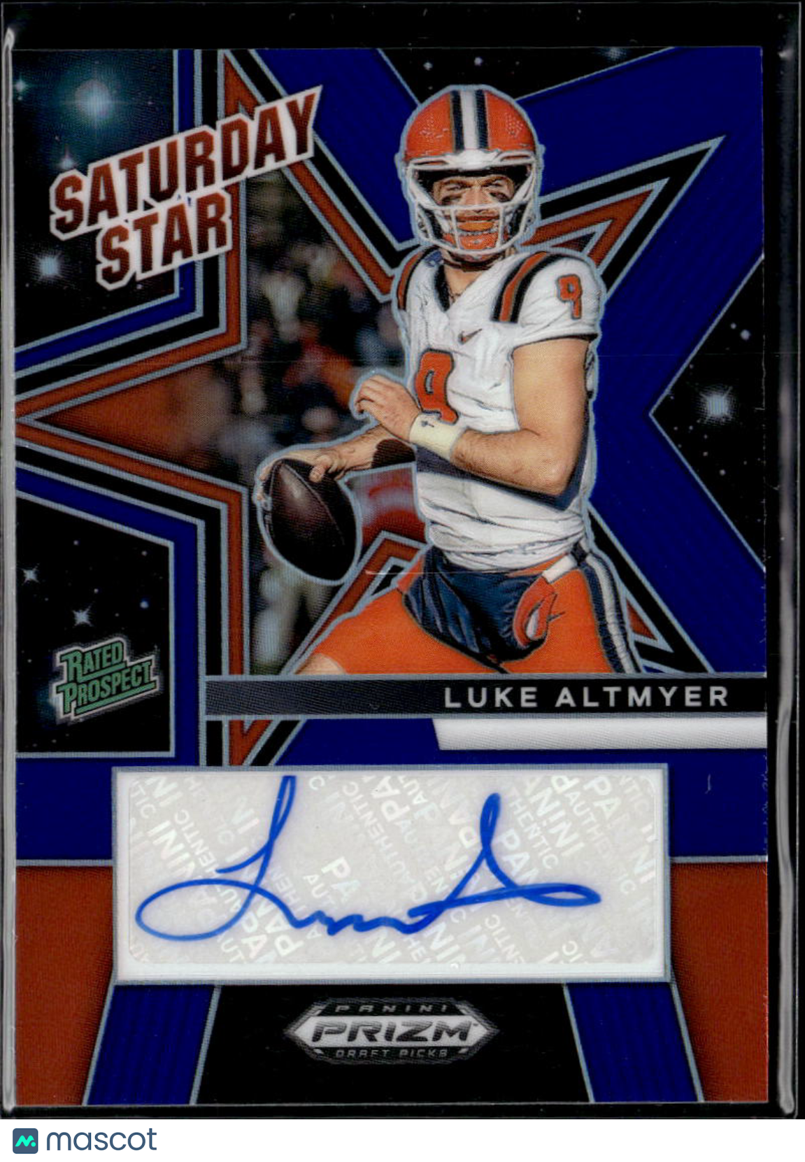 Luke Altmyer 2025 Prizm Draft Auto Autograph Blue RC Rookie Illinois 12/249