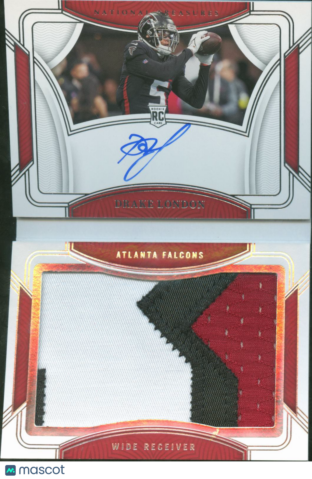 Drake London 2023 National Treasures Booklet Auto Autograph RC 16/49 Falcons