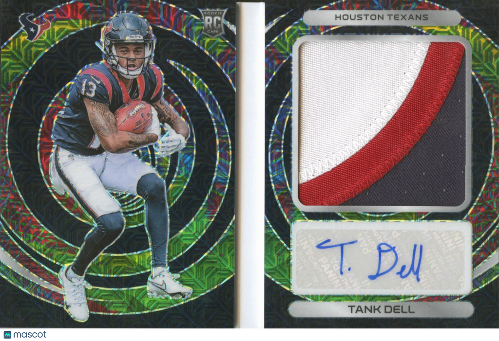 Tank Dell 2023 Spectra Auto Autograph Patch Booklet RC 12/15 Houston Texans