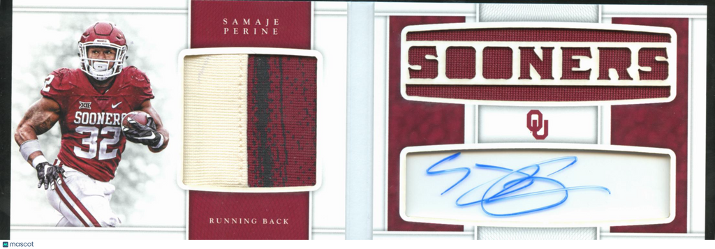 Samaje Perine 2017 National Treasures Auto Autograph Patch Booklet 4/35 Sooners