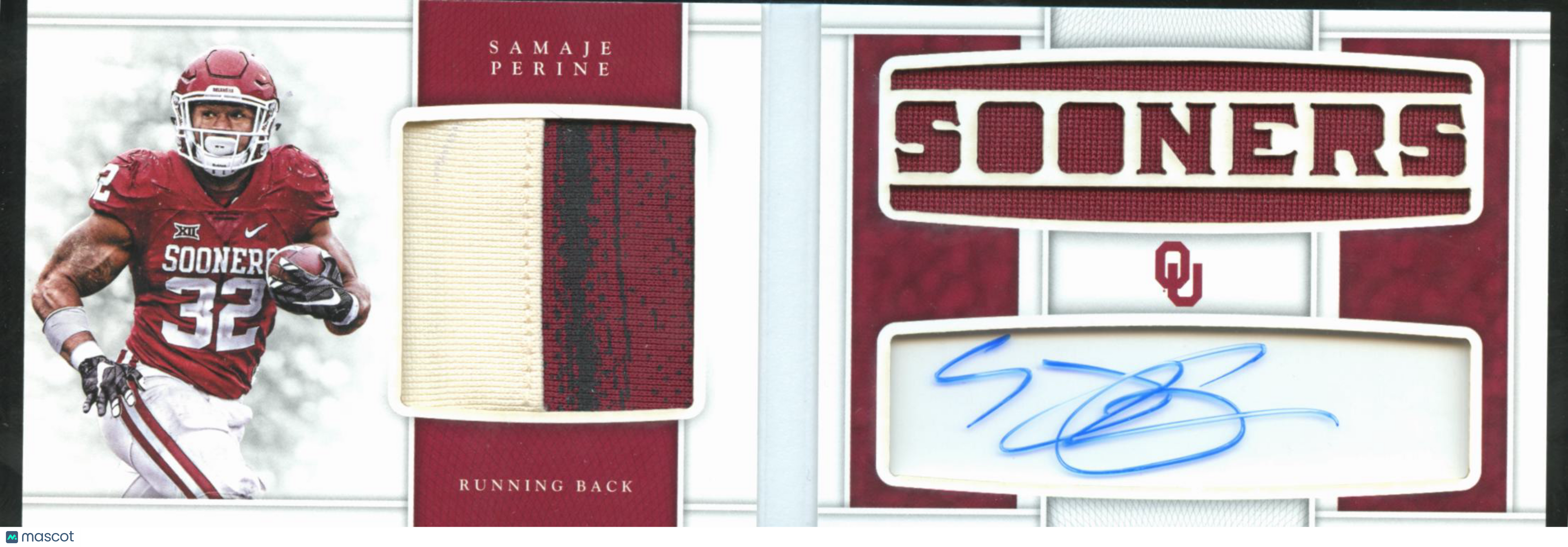 Samaje Perine 2017 National Treasures Auto Autograph Patch Booklet 4/35 Sooners