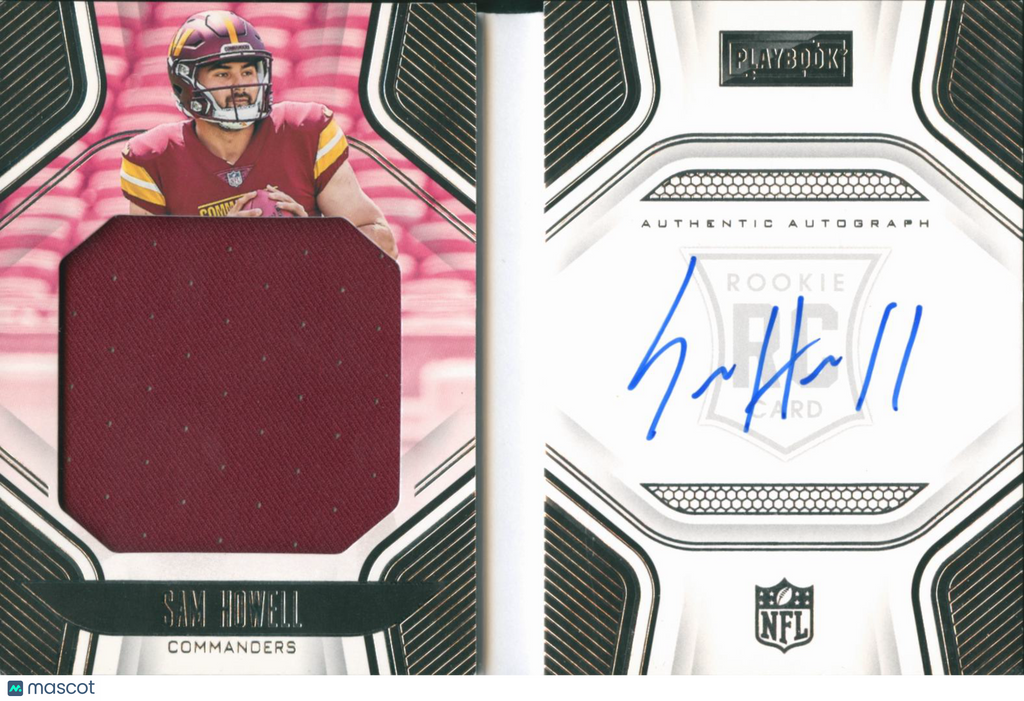 Sam Howell 2023 Playbook Auto Autograph Patch Booklet 19/199 Commanders