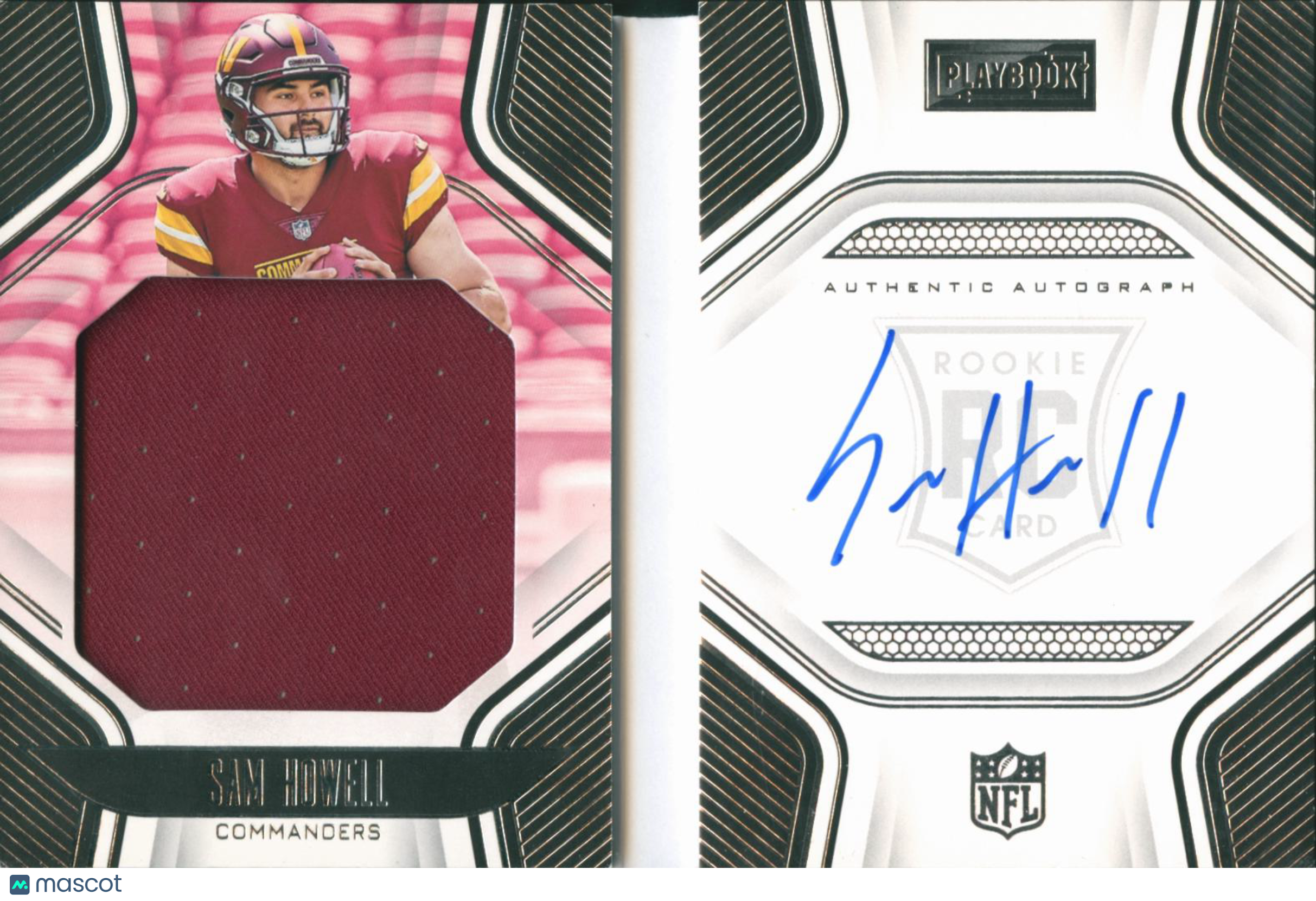 Sam Howell 2023 Playbook Auto Autograph Patch Booklet 19/199 Commanders