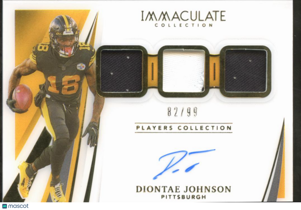 Diontae Johnson 2021 Immaculate Auto Autograph Patch 82/99 Pittsburgh Steelers