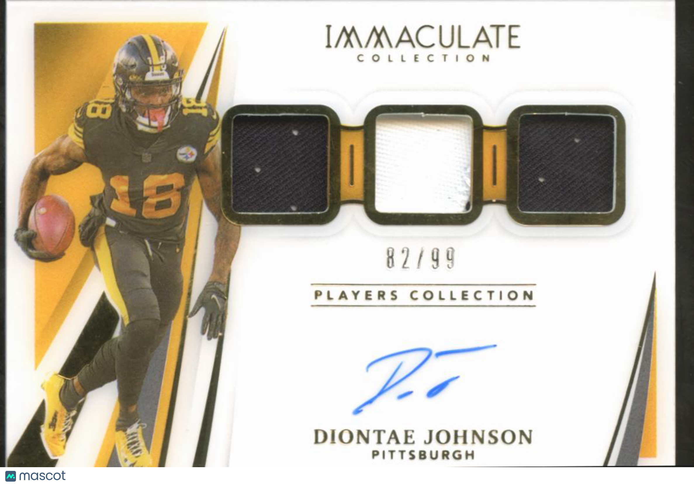 Diontae Johnson 2021 Immaculate Auto Autograph Patch 82/99 Pittsburgh Steelers