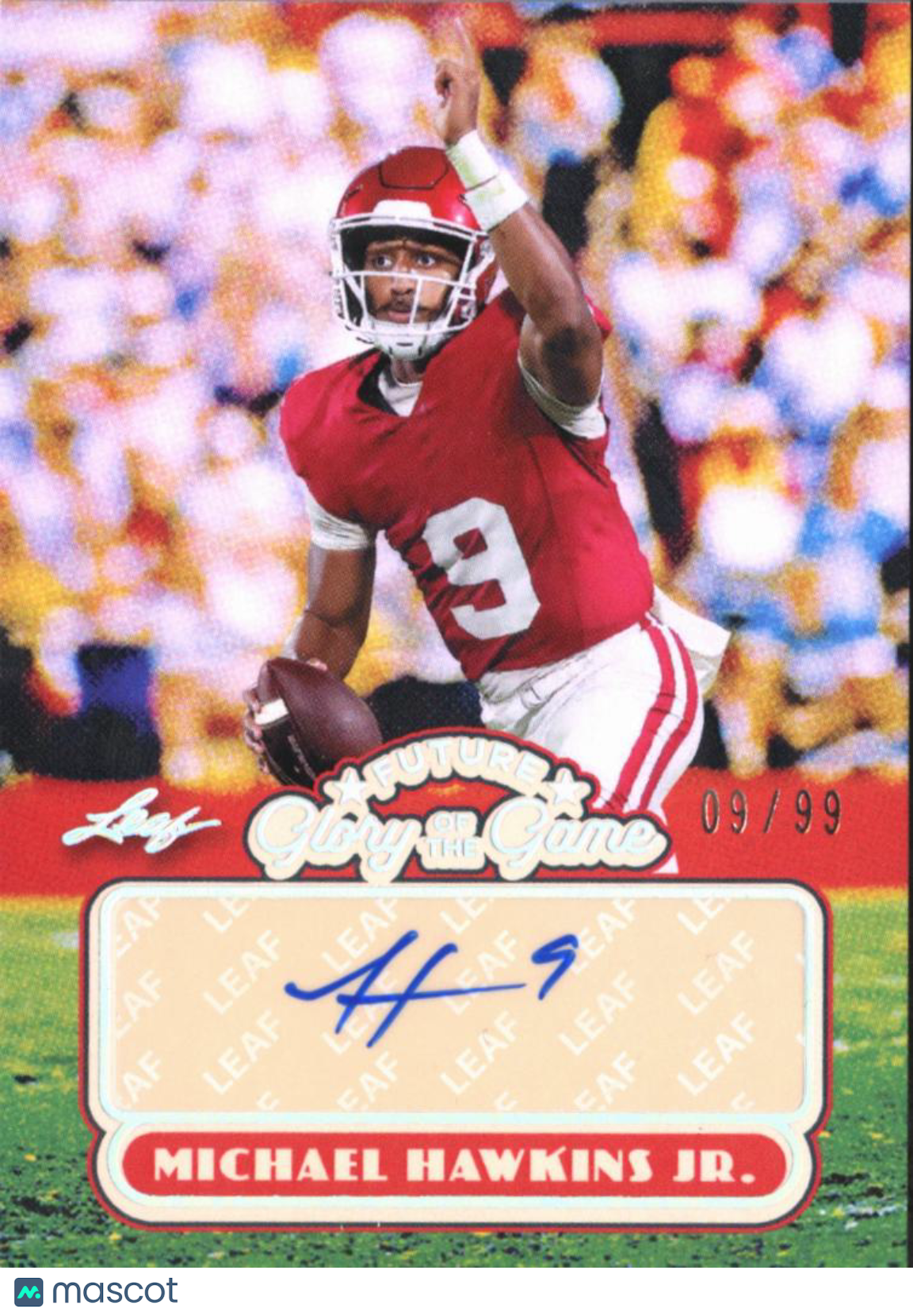 Michael Hawkins Jr. 2025 Leaf Future Glory of the Game Auto /99 Oklahoma Sooners