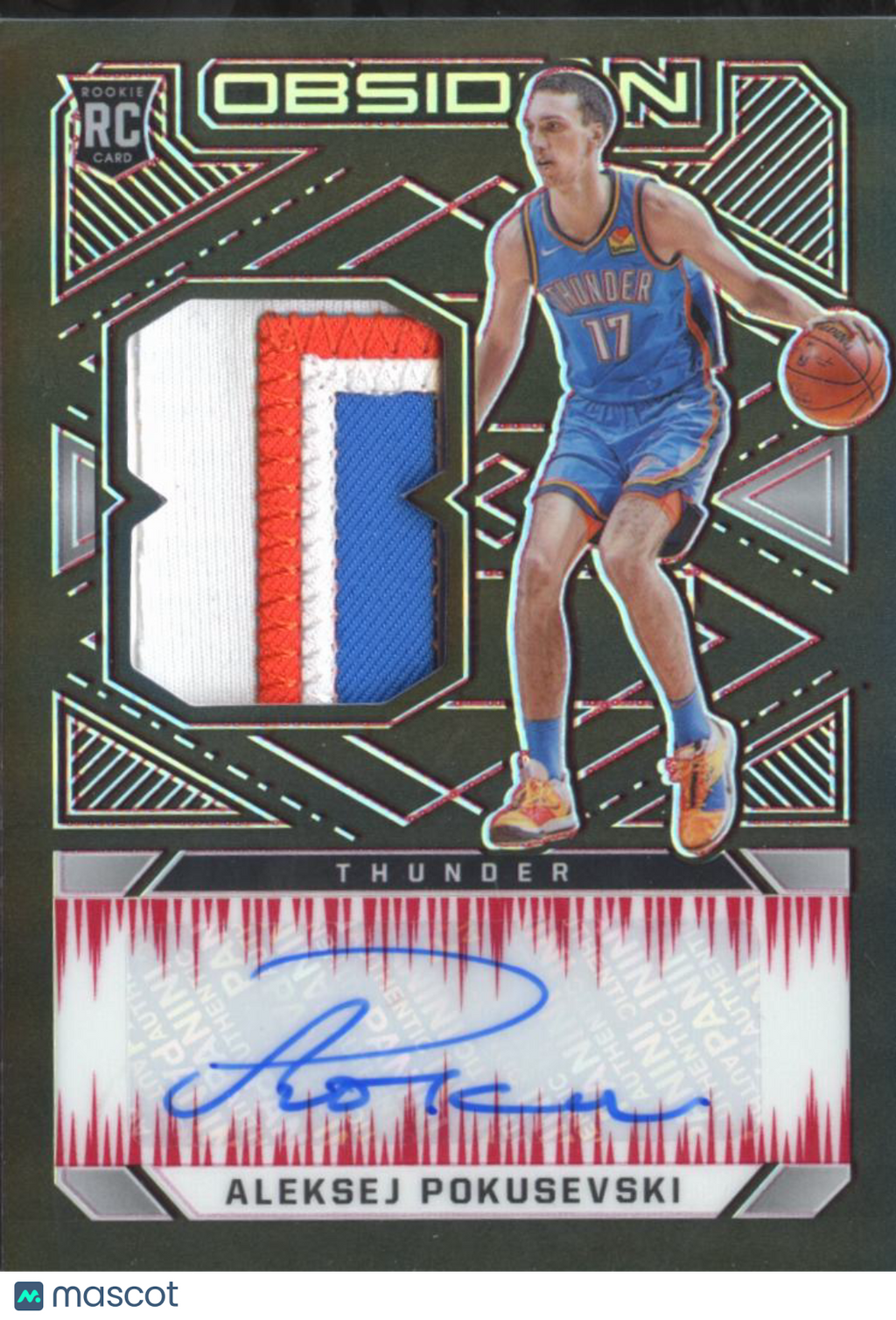 Aleksej Pokusevski 2020 Panini Obsidian RC Patch Auto Red Etch /5 Thunder