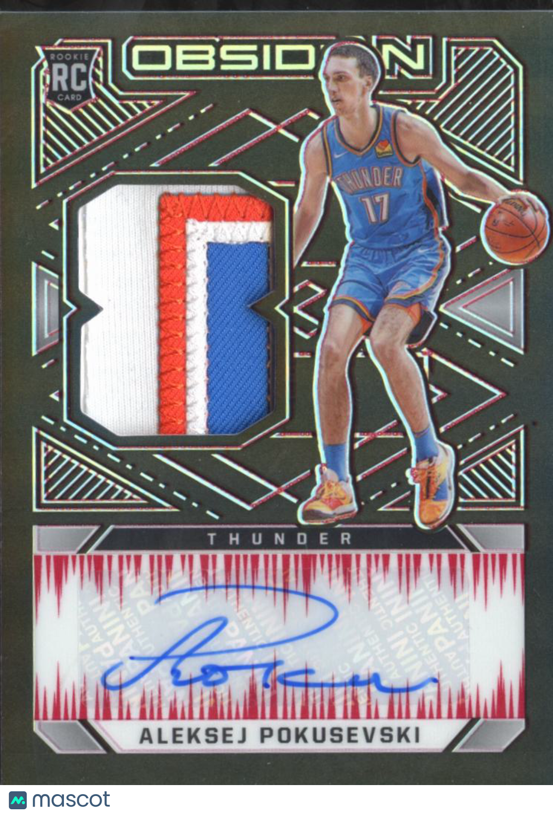 Aleksej Pokusevski 2020 Panini Obsidian RC Patch Auto Red Etch /5 Thunder