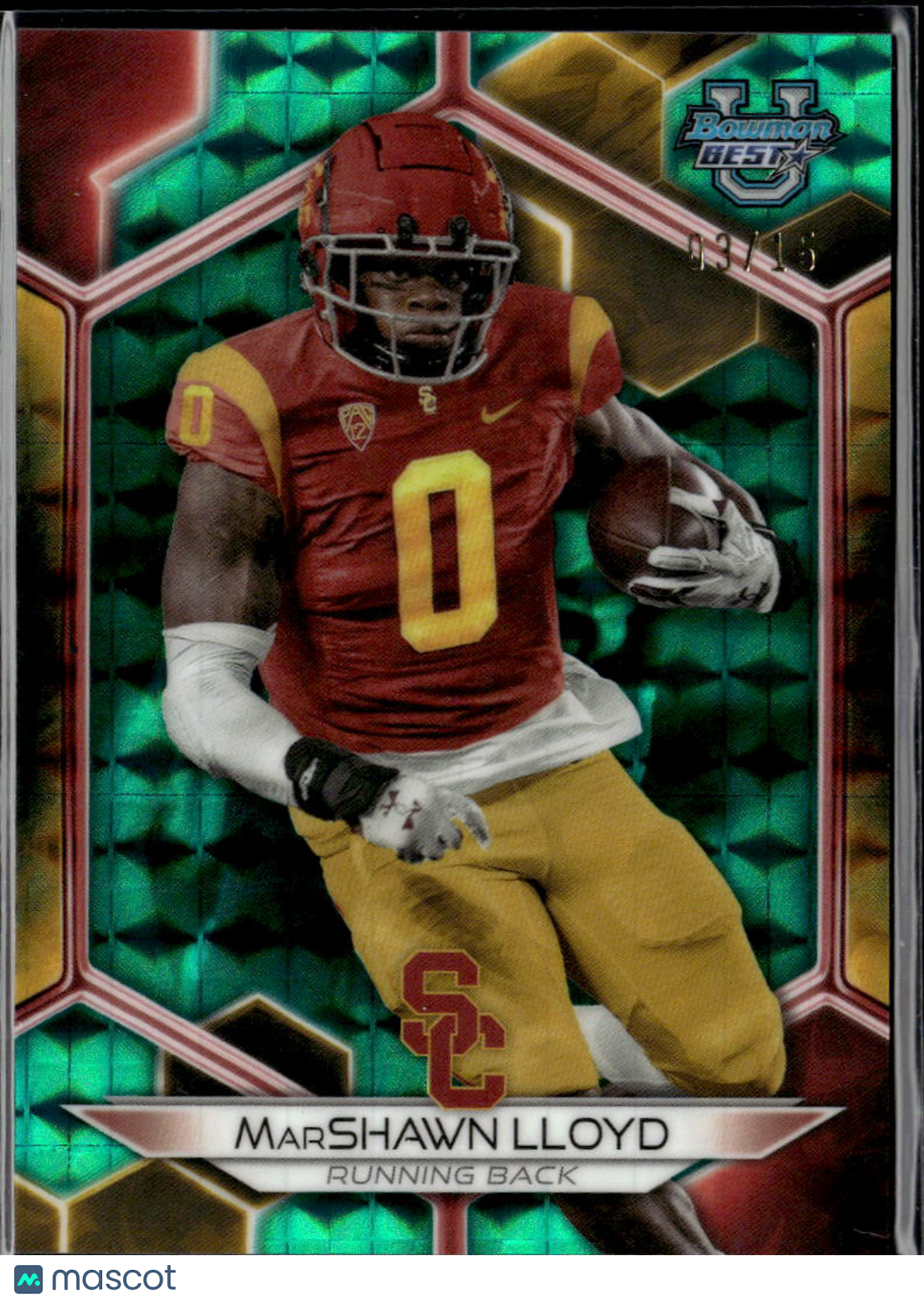 MarShawn Lloyd 2023 Bowman's Best University Teal Refractor /15 USC Trojans