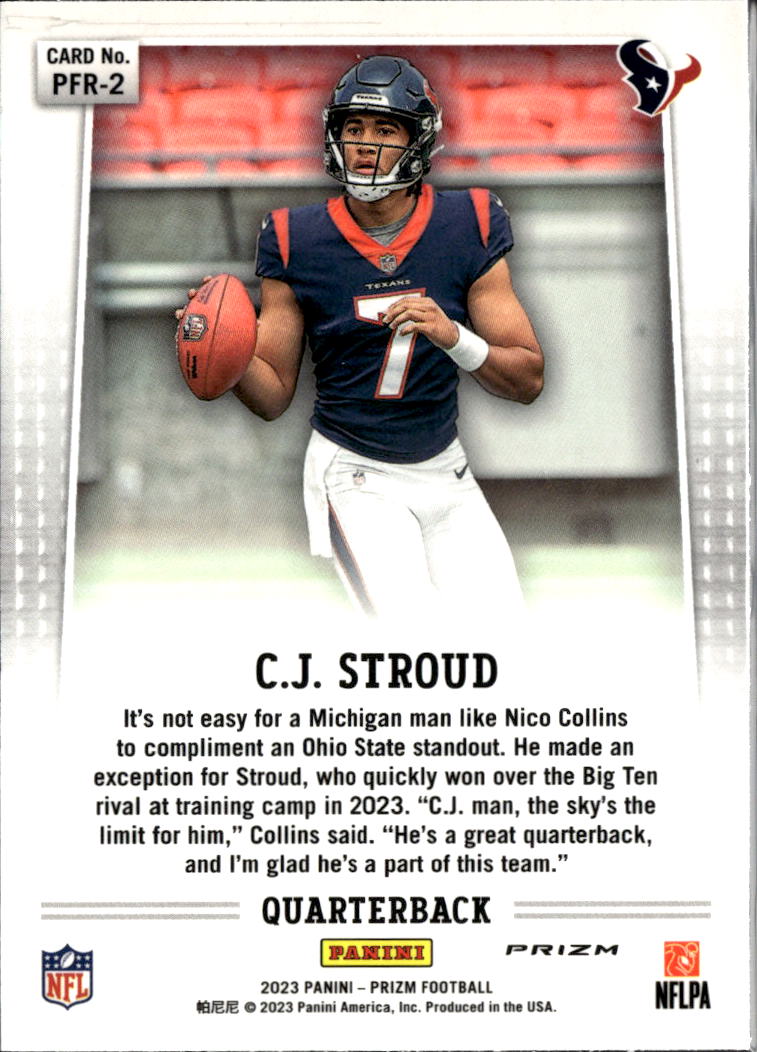 C.J. Stroud 2023 Panini Prizm Flashback Silver RC Houston Texans