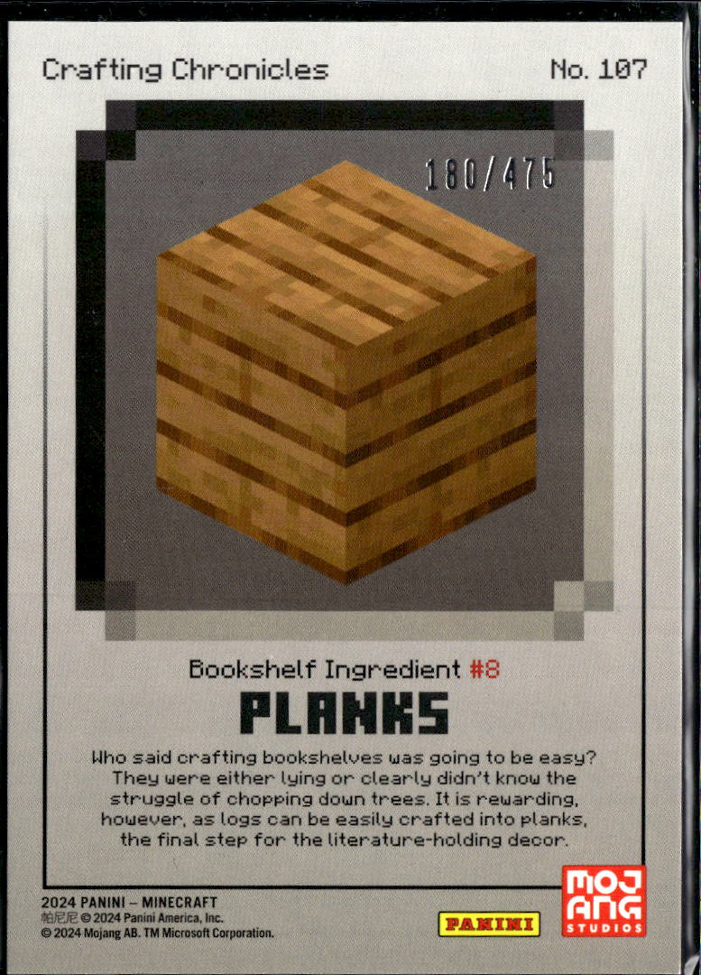 Planks 2024 Minecraft Crafting Chronicles 180/475 Bookshelf Ingredient #8 #107
