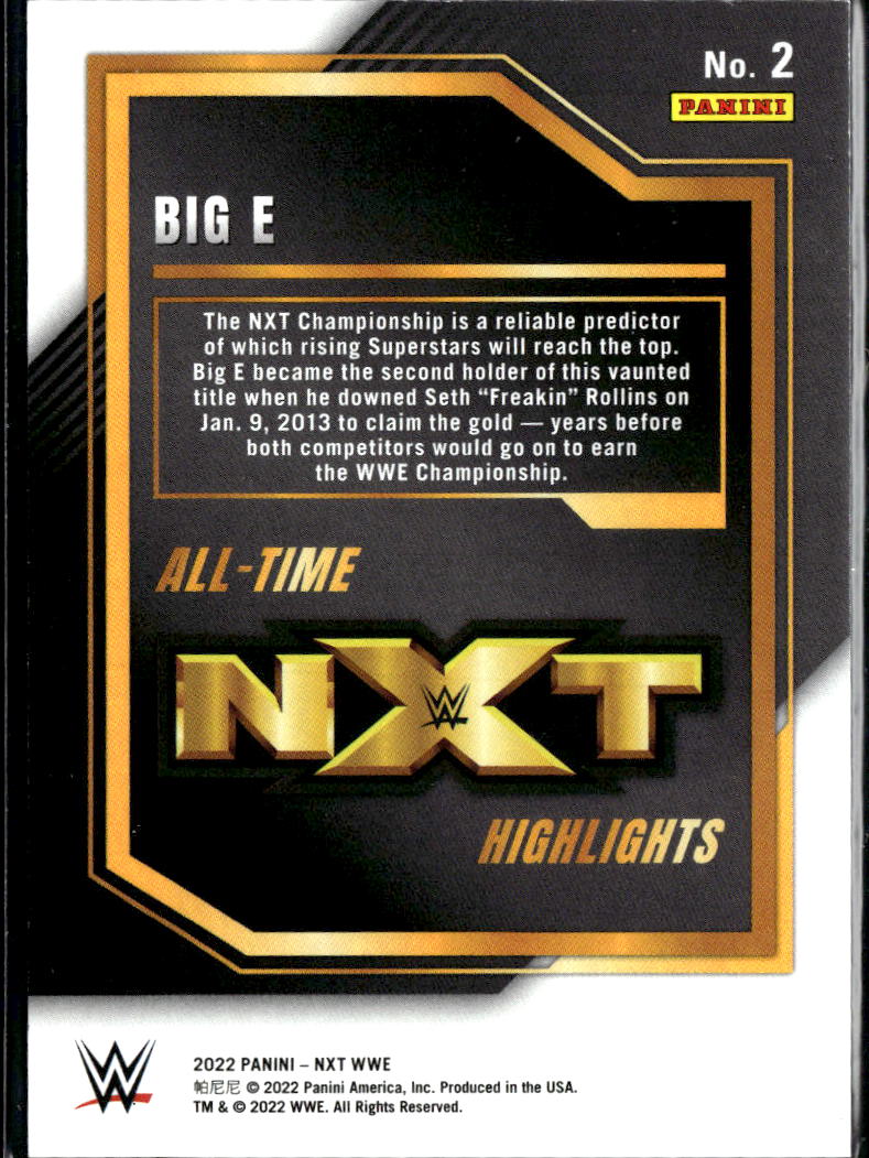 Big E 2022 Panini NXT WWE All-Time NXT Highlights Green /25