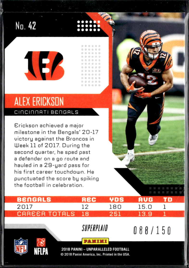 Alex Erickson 2018 Panini Unparalleled RC Superplaid /150 Cincinnati Bengals