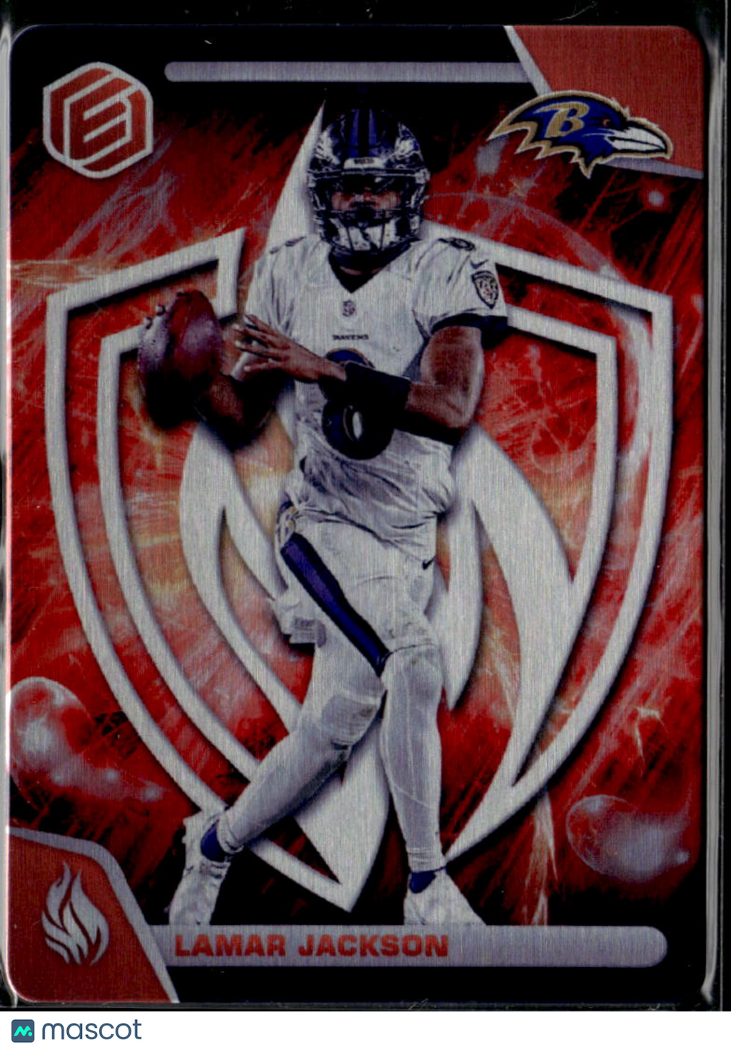 Lamar Jackson 2022 Panini Elements Fire Case Hit Baltimore Ravens