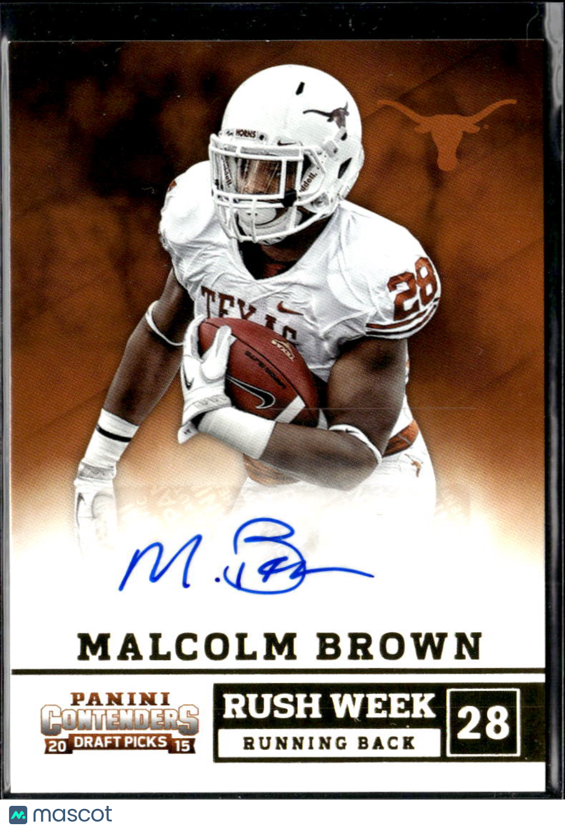 Malcolm Brown 2015 Contenders Draft Picks Rush Week SSP Auto Texas Longhorns