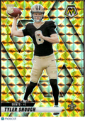 Tyler Shough 2025 Panini Mosaic Yellow Reactive RC New Orleans Saints