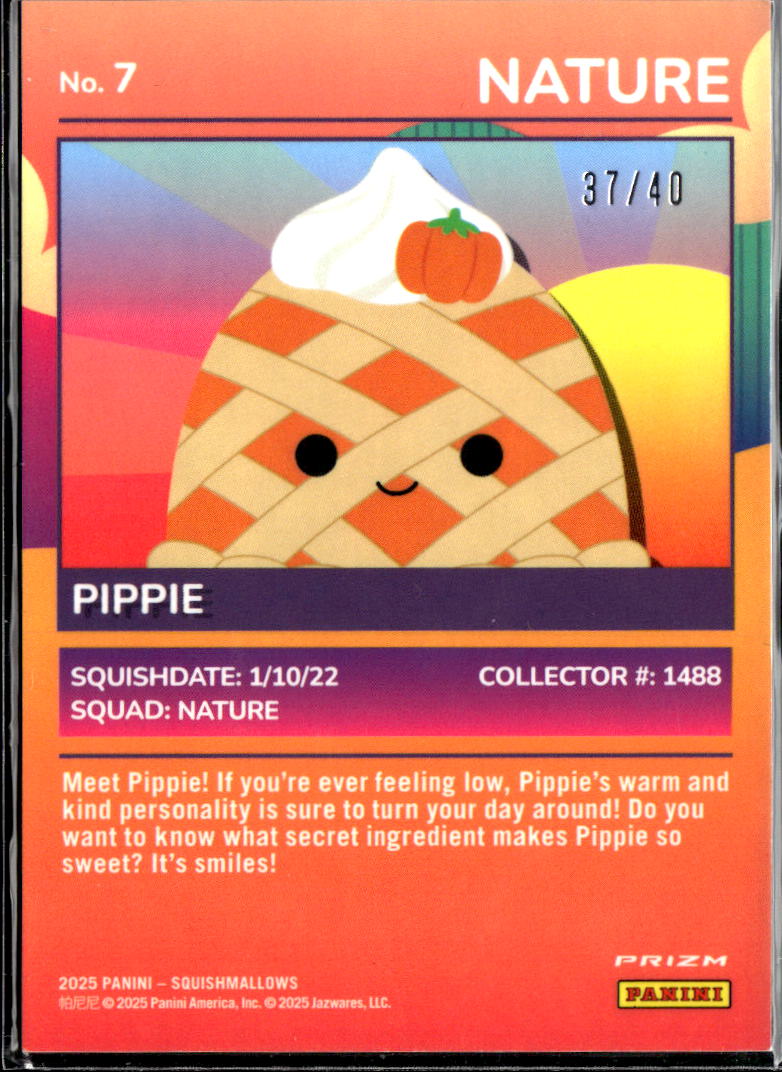 Pippie 2025 Panini Squishmallows Prizm Nature Squad #7 Blue /40