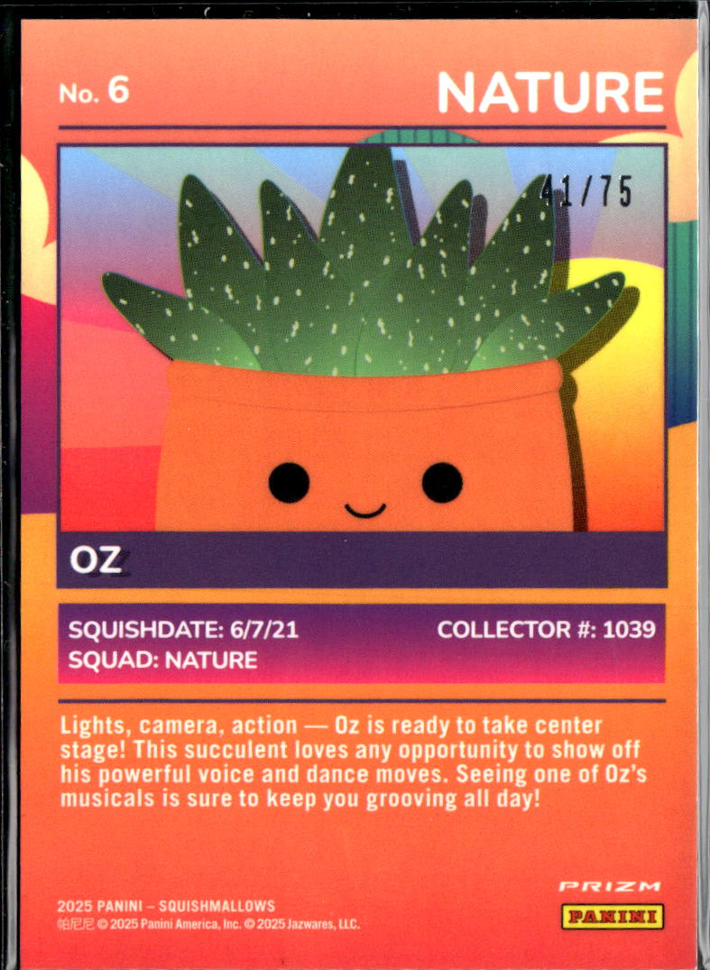 Oz 2025 Panini Squishmallows Prizm #6 Teal