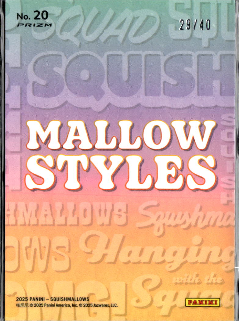 Squad 2025 Panini Prizm Squishmallows #20 mallow Styles /40