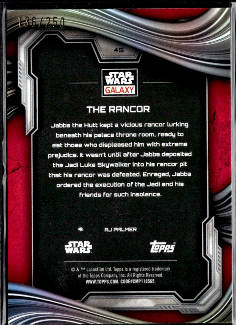 The Rancor 2018 Topps Star Wars Galaxy Wave 136/250 #45