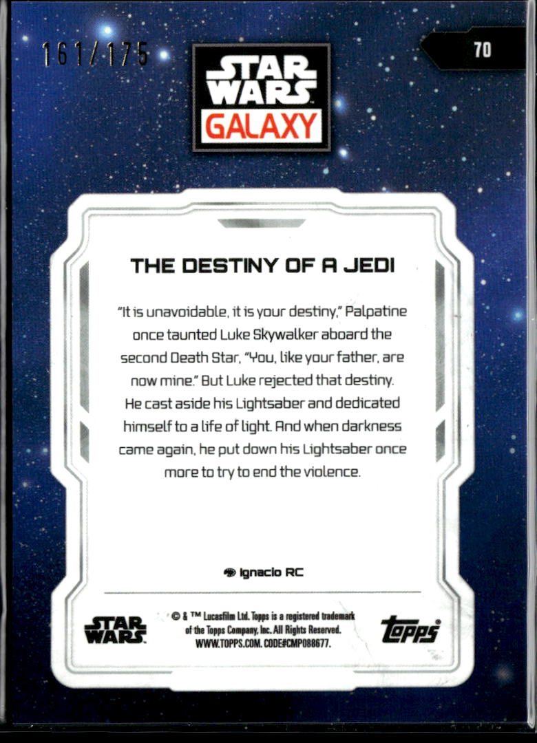 The Destiny of a Jedi 2018 Topps Star Wars Galaxy Aqua Refractor 161/175