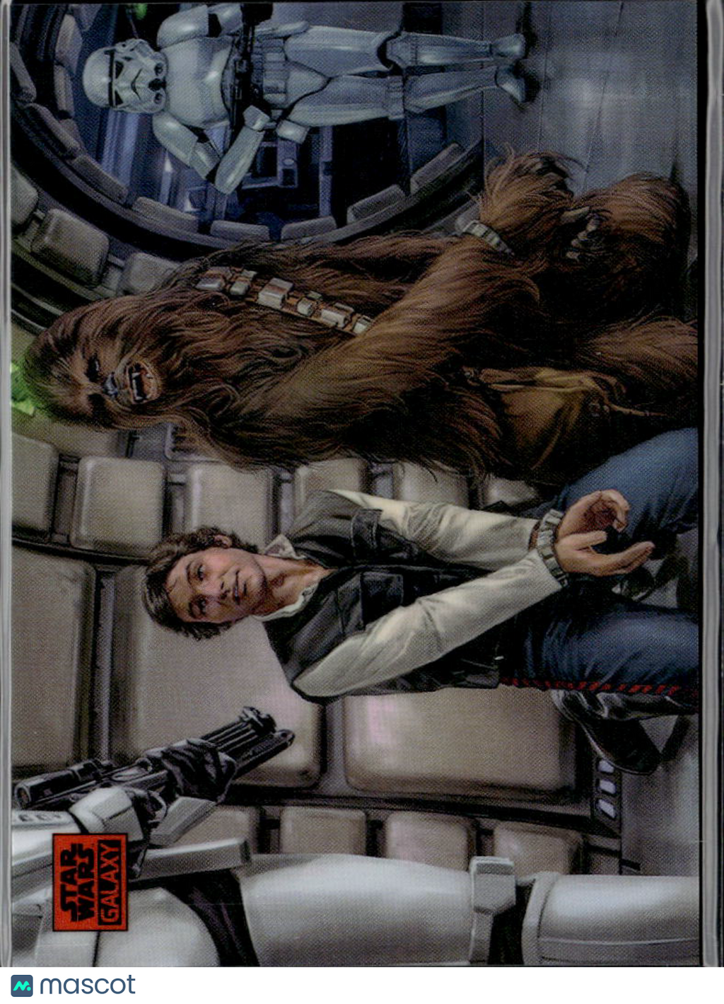 Han and Chewie 2021 Topps Star Wars Galaxy ORANGE Refractor 16/25