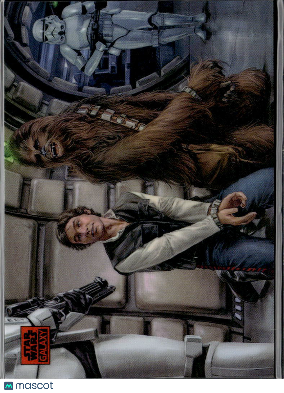 Han and Chewie 2021 Topps Star Wars Galaxy ORANGE Refractor 16/25