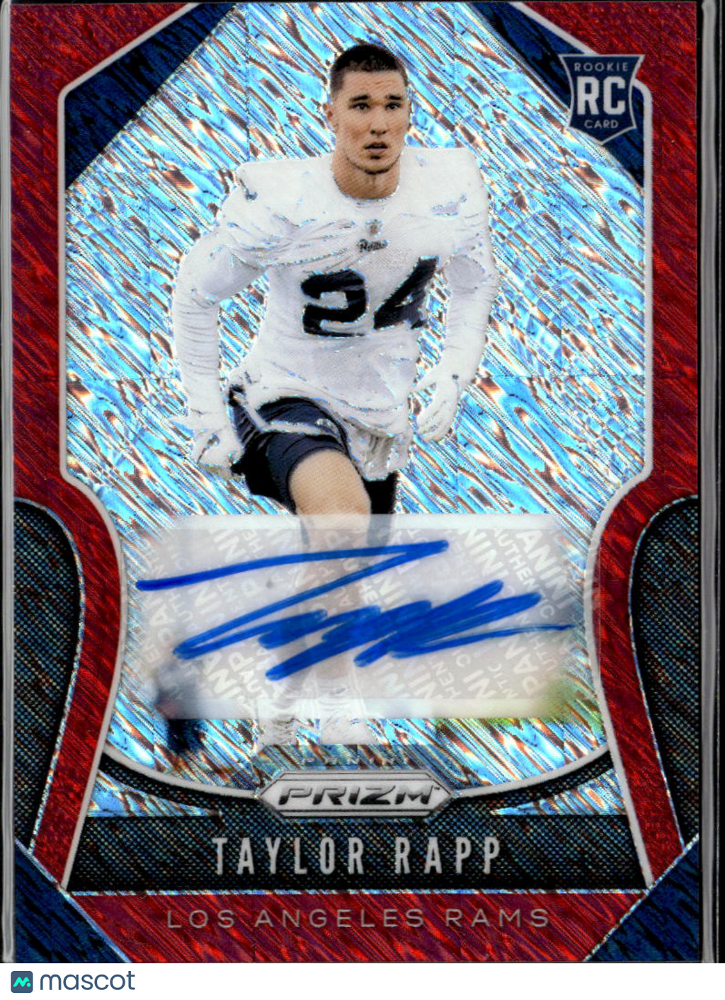 Taylor Rapp 2019 Prizm Auto Autograph Red Shimmer RC 18/25 Los Angeles Rams