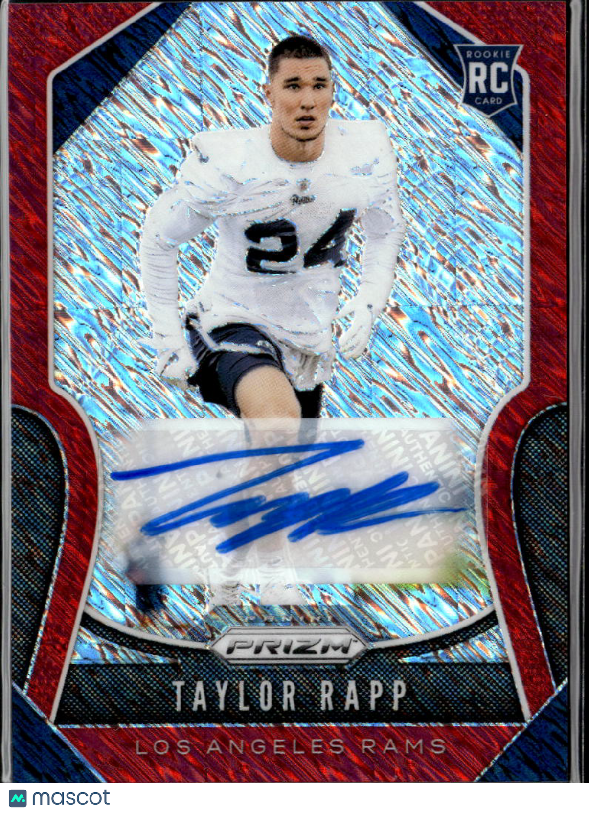 Taylor Rapp 2019 Prizm Auto Autograph Red Shimmer RC 18/25 Los Angeles Rams