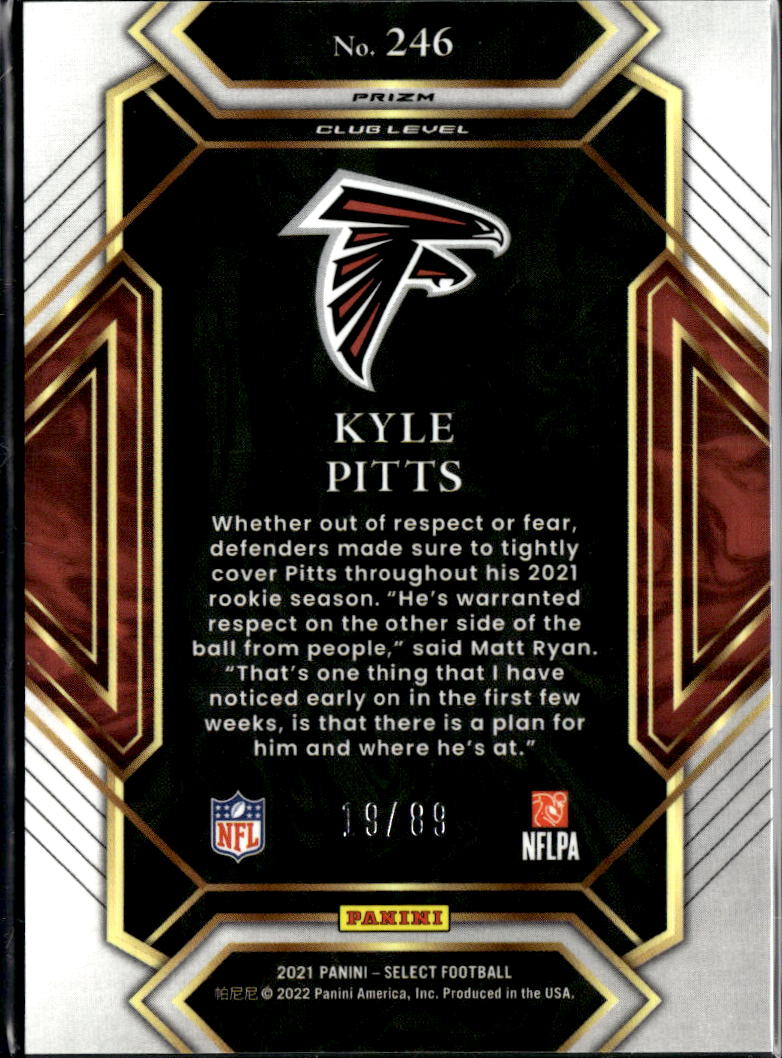 Kyle Pitts 2021 Select Dragon Scale Prizm Rookie RC 19/89 Atlanta Falcons