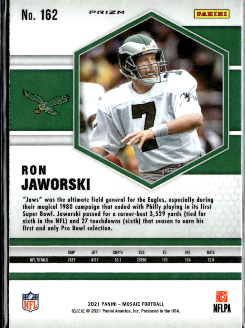 Ron Jaworski 2021 Mosaic Peacock Prizm SSP SHORTPRINT Philadelphia Eagles
