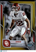 Peyton Bowen 2024 Bowman Chrome 1st GOLD Refractor 10/50 Oklahoma Sooners
