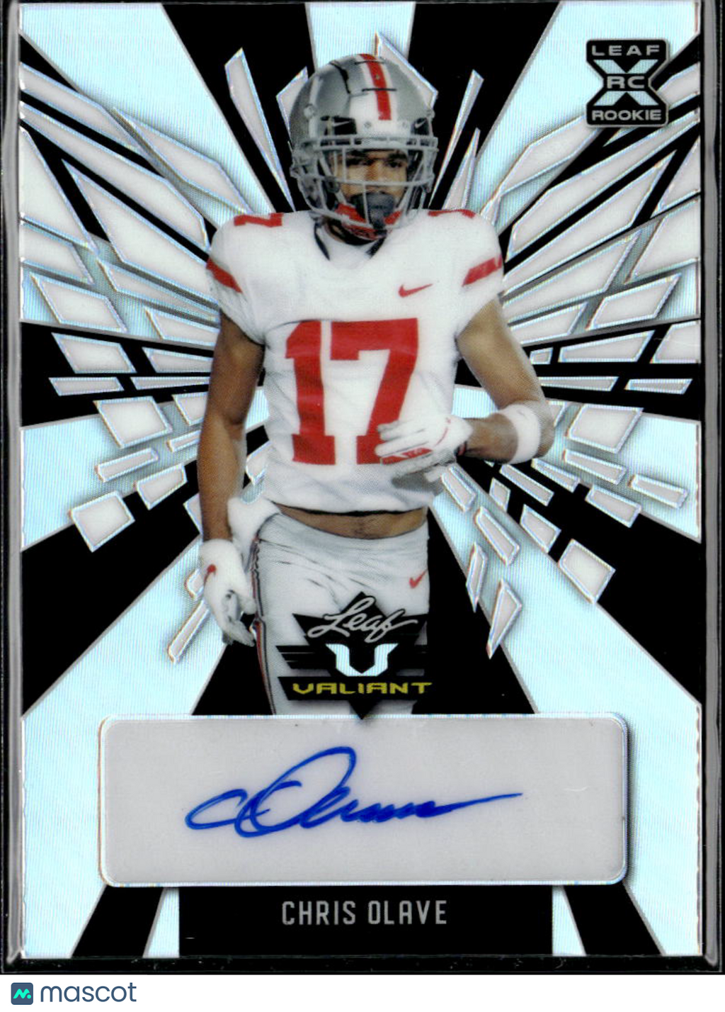 Chris Olave 2022 Leaf Valiant Auto Autograph RC Rookie 1/5 Ohio State Buckeyes