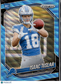 Isaac TeSlaa 2025 Prizm Blue Wave Prizm Rookie RC 38/230 Detroit Lions