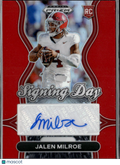 Jalen Milroe 2025 Prizm Draft Auto Autograph RC 82/100 Alabama Crimson Tide